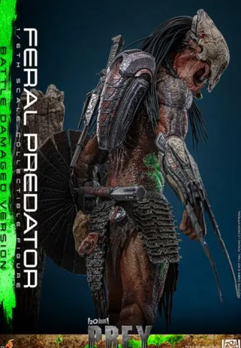 Predator: Prey Figura Movie Masterpiece 1/6 Feral Predator (Battle Damaged Version) 37 cm