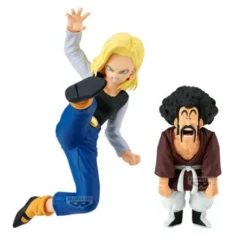 Set 2 figures Android 18 & Mr. Satan Match Makers Dragon Ball Z 11-8cm