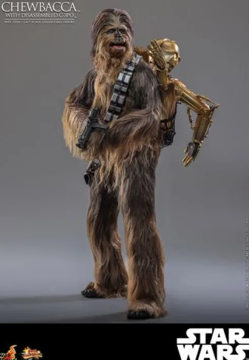 Star Wars: El Imperio Contraataca Figura Movie Masterpiece 1/6 Chewbacca con C-3PO desmontado