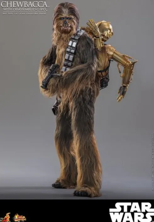 Star Wars: El Imperio Contraataca Figura Movie Masterpiece 1/6 Chewbacca con C-3PO desmontado