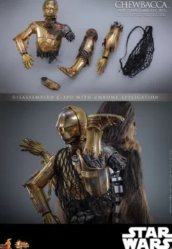 Star Wars: El Imperio Contraataca Figura Movie Masterpiece 1/6 Chewbacca con C-3PO desmontado