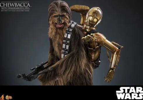 Star Wars: El Imperio Contraataca Figura Movie Masterpiece 1/6 Chewbacca con C-3PO desmontado