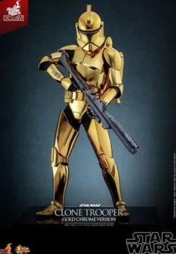 Star Wars Figura 1/6 Clone Trooper (Gold Chrome Version) Exclusive 30 cm
