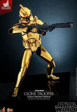 Star Wars Figura 1/6 Clone Trooper (Gold Chrome Version) Exclusive 30 cm