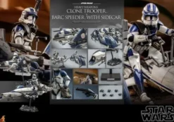 Star Wars The Clone Wars Figura 1/6 Heavy Weapons Clone Trooper & BARC Speeder with Sidecar 30 cm