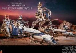Star Wars The Clone Wars Figura 1/6 Heavy Weapons Clone Trooper & BARC Speeder with Sidecar 30 cm