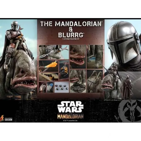 Star Wars The Mandalorian Pack de 2 Figuras 1/6 The Mandalorian & Blurrg 37 cm