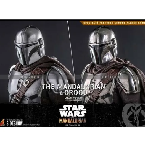 Star Wars The Mandalorian Pack de 2 Figuras 1/6 The Mandalorian & Grogu Deluxe Version 30 cm Hot Toys