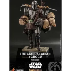 Star Wars The Mandalorian Pack de 2 Figuras 1/6 The Mandalorian & Grogu Deluxe Version 30 cm Hot Toys
