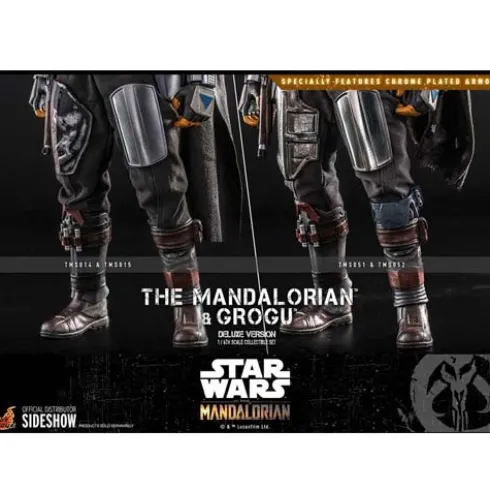 Star Wars The Mandalorian Pack de 2 Figuras 1/6 The Mandalorian & Grogu Deluxe Version 30 cm Hot Toys