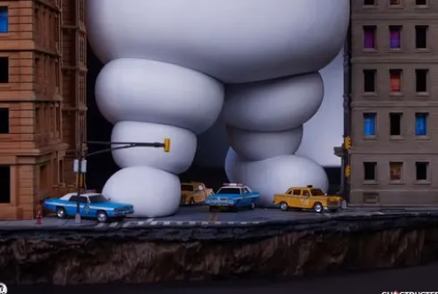 Stay Puft Marshmallow Man Diorama 73 cm