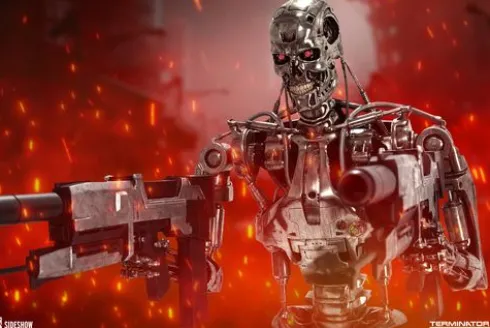 Terminator 2 Estatua tamaño real T-800 Endoskeleton Versión 2 190 cm