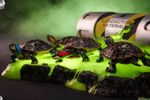 Tortugas Ninja Diorama Statuette Origins Edición Deluxe 13 cm