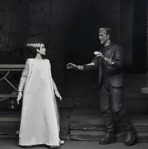 Universal Monsters Pack de 2 Figuras La novia de Frankenstein 90th Anniversary The Monster & His Mate (B&W) 18 cm