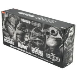Universal Monsters x Teenage Mutant Ninja Turtles pack de 4 Figuras Turtles Black & White 18 cm
