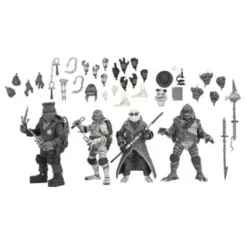 Universal Monsters x Teenage Mutant Ninja Turtles pack de 4 Figuras Turtles Black & White 18 cm