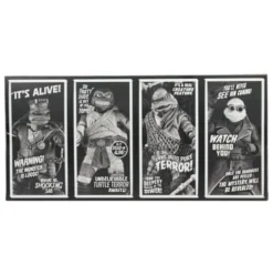 Universal Monsters x Teenage Mutant Ninja Turtles pack de 4 Figuras Turtles Black & White 18 cm