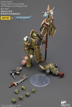 Warhammer 40,000 Figura Death Guard Plague Marine Icon bearer with Boltgun and Plague knife 12 cm