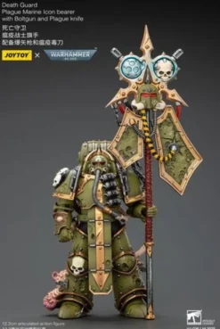 Warhammer 40,000 Figura Death Guard Plague Marine Icon bearer with Boltgun and Plague knife 12 cm