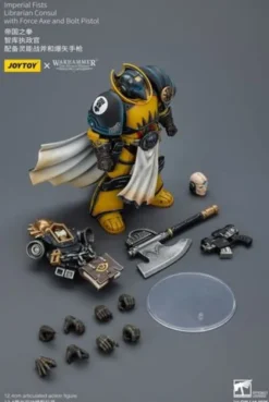 Warhammer Imperial Fists Figura Librarian Consulwith Force Axe and Bolt Pistol 12 cm