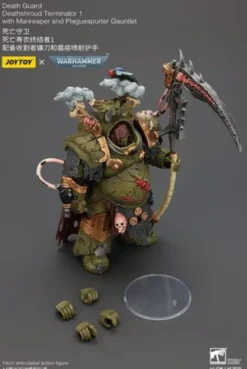 Warhammer 40k Figura 1/18 Death Guard Deathshroud Terminator 1 with Manreaper and Plaguespurter Gauntlet 14 cm
